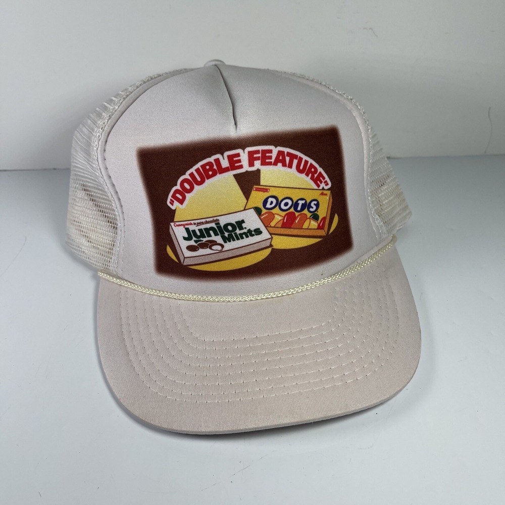VTG Double Feature Junior Mints DOTS Trucker‎ Hat Cobra Caps Movie Candy RARE